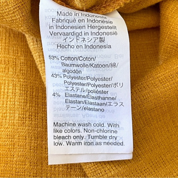 Madewell Texture & Thread Button Front Rank Dress Tungsten Glow Yellow Medium - Picture 15 of 16